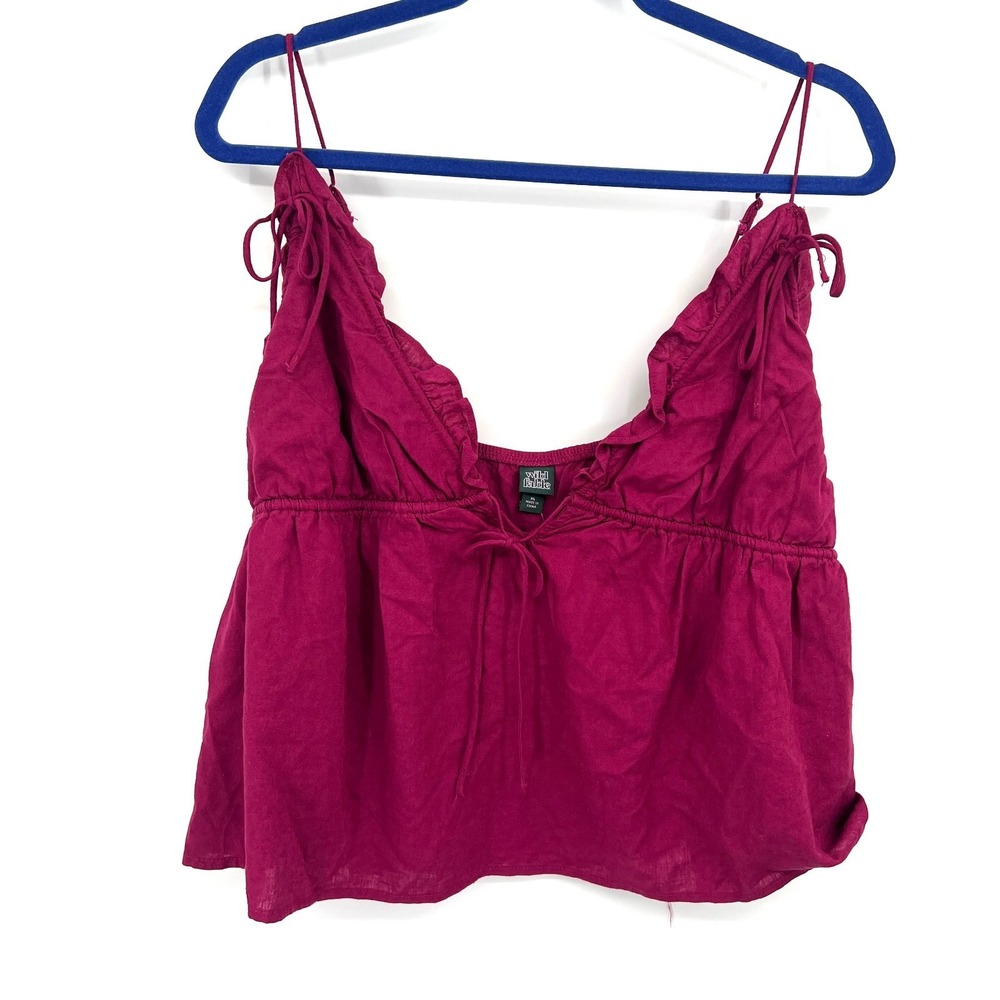New Wild Fable linen fairycore tank top magenta Y2K Babydoll Indie Sleaze XL